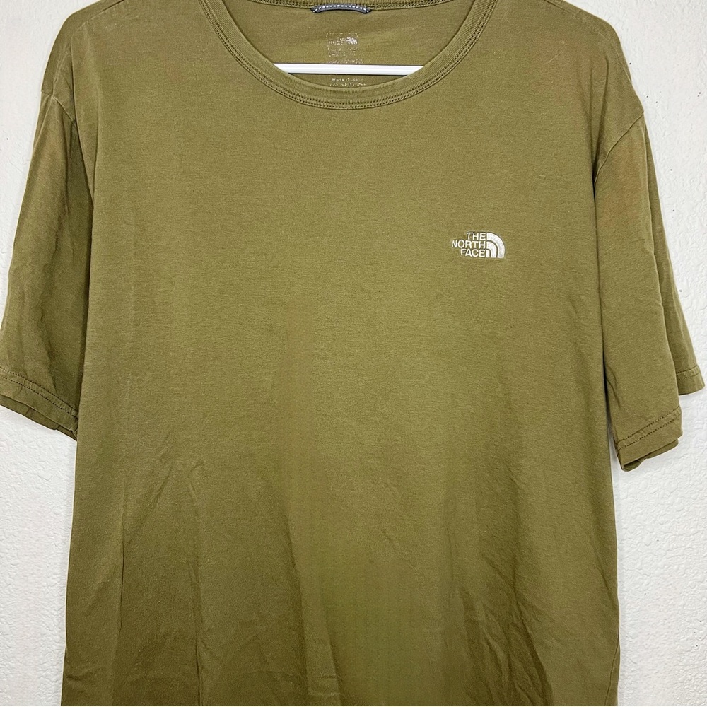 (Sold) The North Face Logo T-Shirt Olive Army Green Tee Oversized Baggy Crewneck - Picture 3 of 7